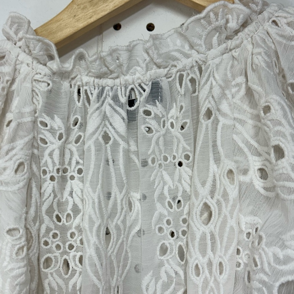 Generation Love Mirabelle Embroidered White Eyelet Ruffle Dress - Picture 6 of 8